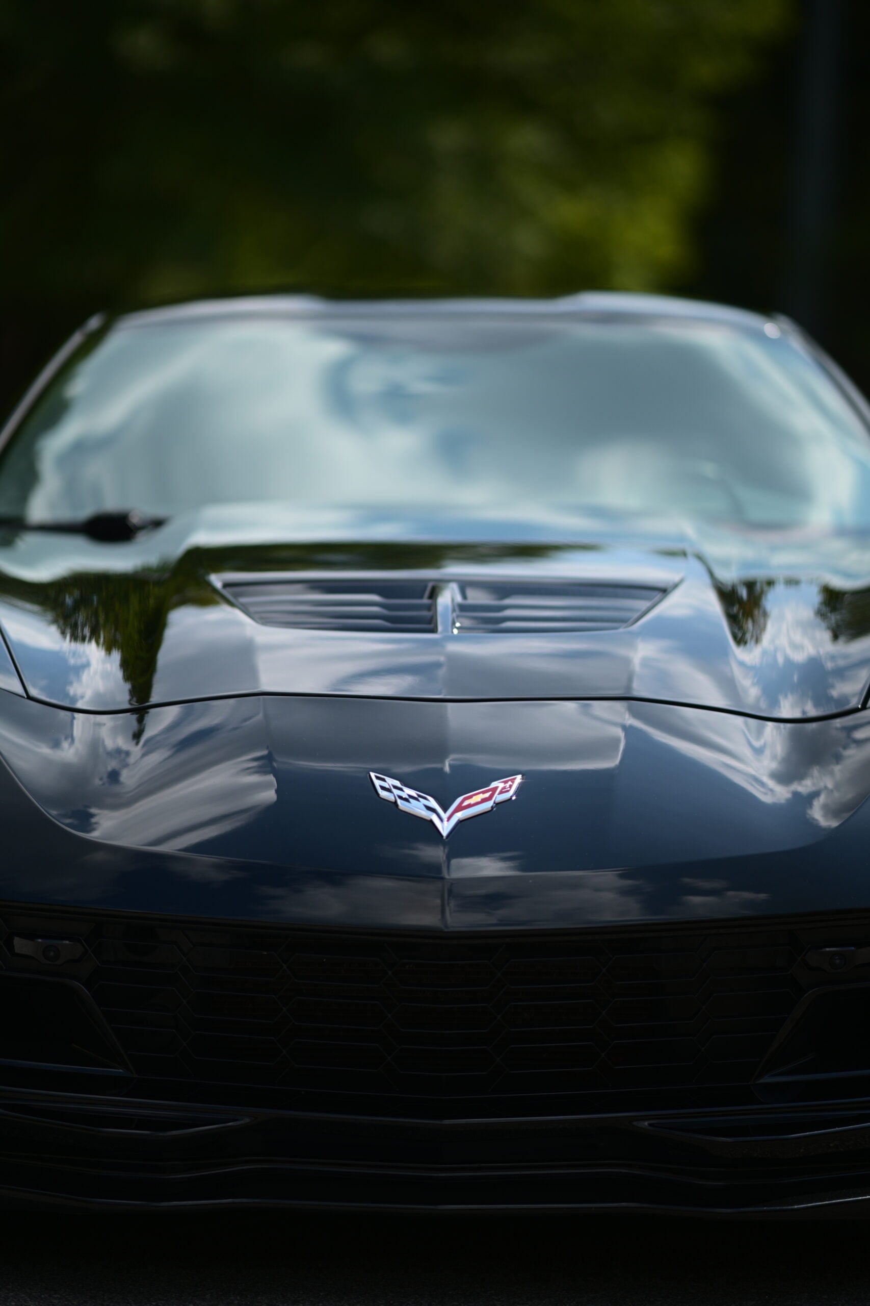 Specular gloss and clear coat reflections on ceramic coated Corvette hood